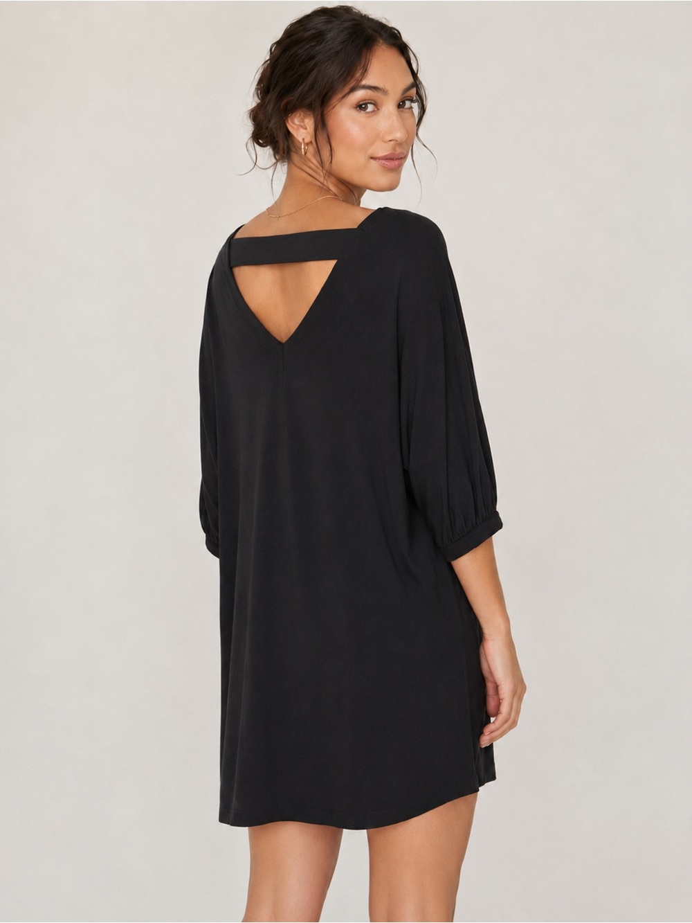 Gap Black Dress‎ Womens Medium pockets V-Back Dark Academia Preppy Boho Goth
